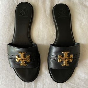 Tory Burch Everly Slide in Black Leather